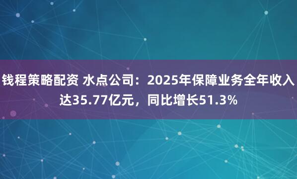 钱程策略配资 水点公司：2025年保障业务全年收入达35.77亿元，同比增长51.3%
