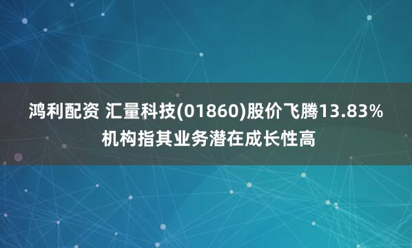 鸿利配资 汇量科技(01860)股价飞腾13.83% 机构指其业务潜在成长性高