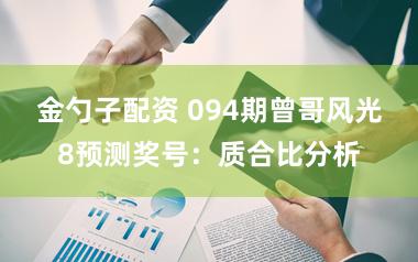 金勺子配资 094期曾哥风光8预测奖号:质合比分析