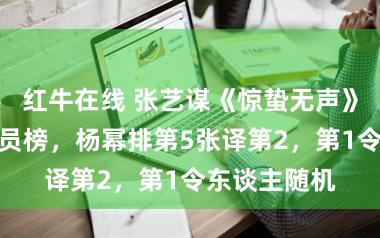 红牛在线 张艺谋《惊蛰无声》演技最好演员榜，杨幂排第5张译第2，第1令东谈主随机